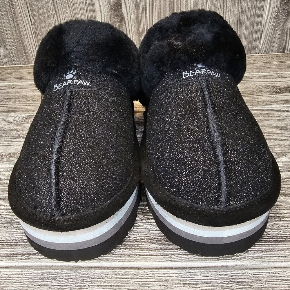 BEARPAW Retro Loki Black Caviar Slippers - 2487W-550 - Women's Size 7 - NWT